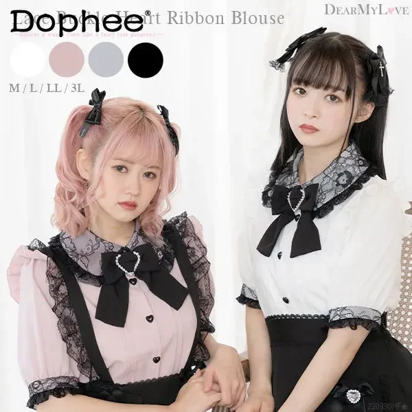 

Japanese Lolita Shirt Women Summer Temperament Lapel Lace Stitching Short Sleeve Blouse Rolita Sweet Bow Design White Blusas Top