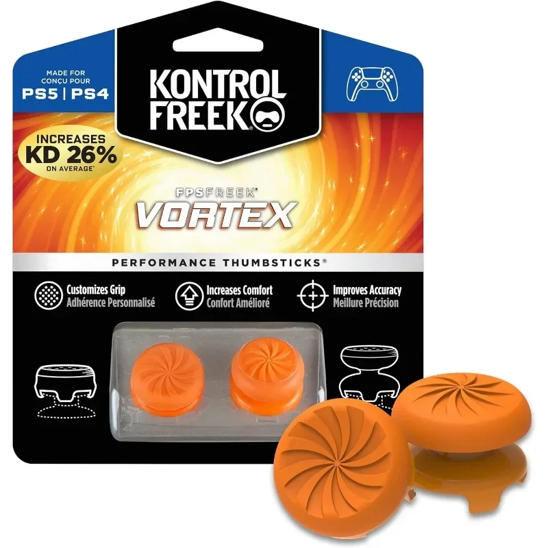 KontrolFreek FPS Freek Vortex for PlayStation 4(PS4) Controller  Performance Thumbsticks 1 High-Rise Convex, 1 Mid-Rise Concave