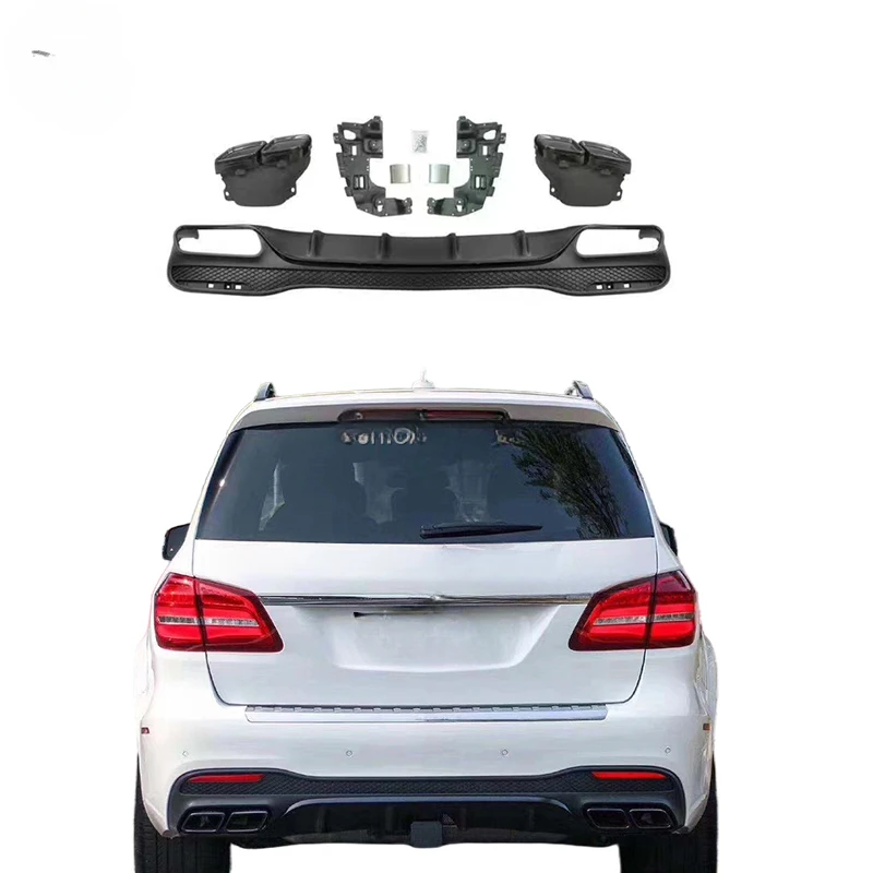 

Rear car bumper diffuser For Mercedes GLS Class X166 upgrade GLS63 AMG Rear lip exhaust pipe