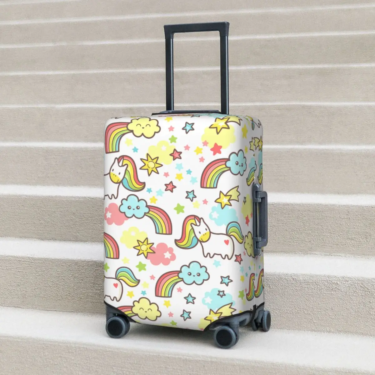 Cute Unicorn Suitcase Cover Christmas Gift Rainbows Magic Business Protector Vacation Fun Luggage Accesories