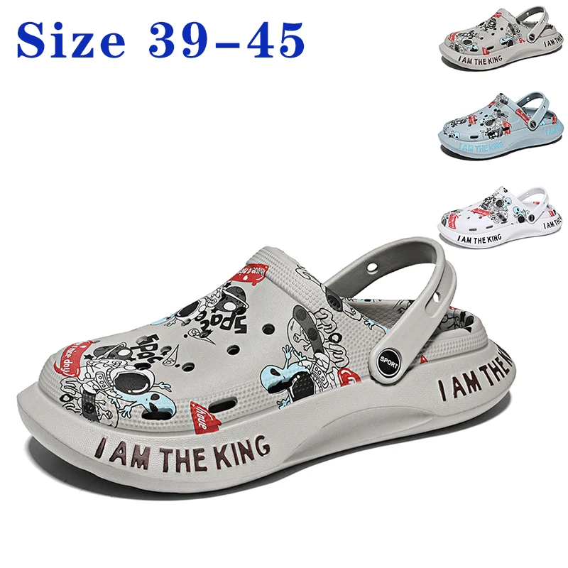 2024 Summer New Men\'s Slippers Outdoor Garden Clogs Male Casual Shoes Fashion Luxury Sandals Comfort Home Soft Slippers 39-45