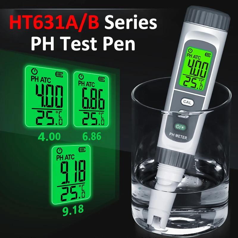 

HT631A/B PH-метр PH/измеритель температуры батарея/перезаряжаемый цифровой монитор качества воды тестер для питьевой воды, аквариумов