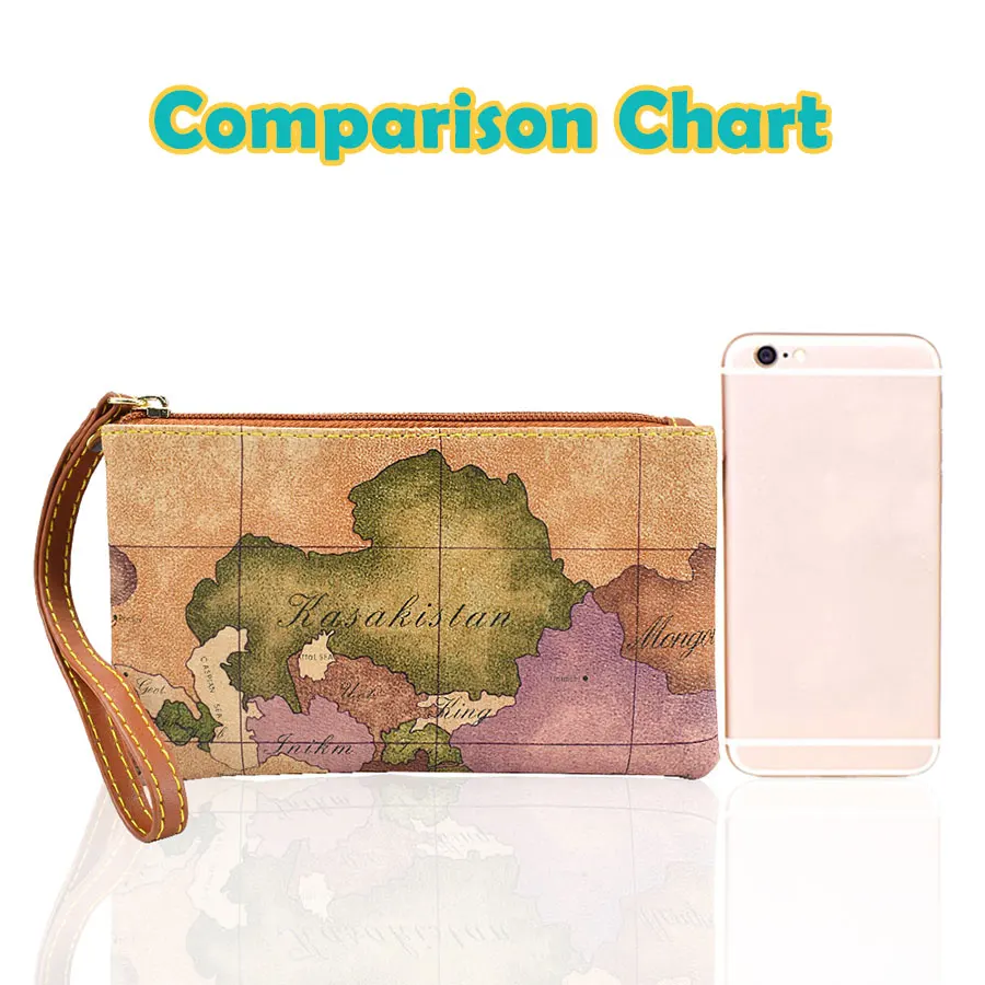 Retro High Quality Waterproof World Map Women\'s Wallet Change Coin Key Zipper Woman Fashion Clutch Bag Purse