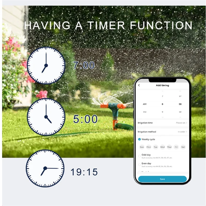 TKOH-Tuya Wifi Indoor Smart Sprinkler Controller Indoor Smart Sprinkler Controller Irrigation System Remote Control 8 Zone EU Pl