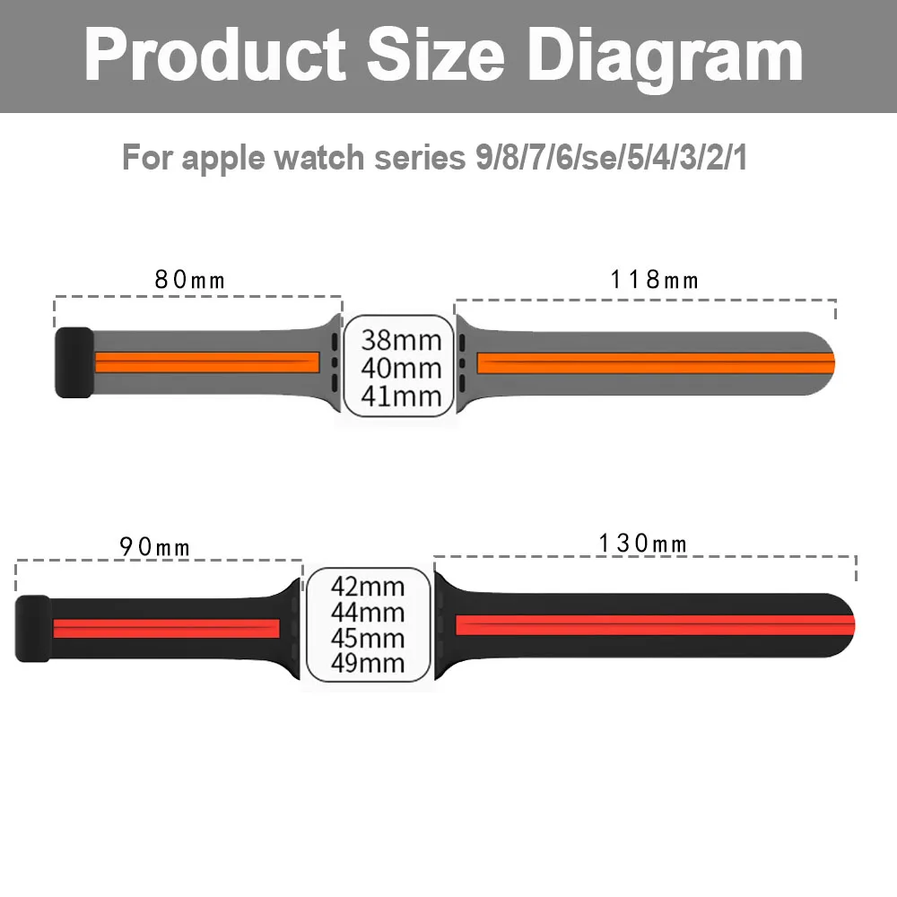 애플워치 밴드 44mm 40mm 45mm 46mm 41mm 49mm 42mm 마그네틱 스트랩 실리콘 코레아 팔찌 iWatch 시리즈 10 울트라 2 9 SE 8