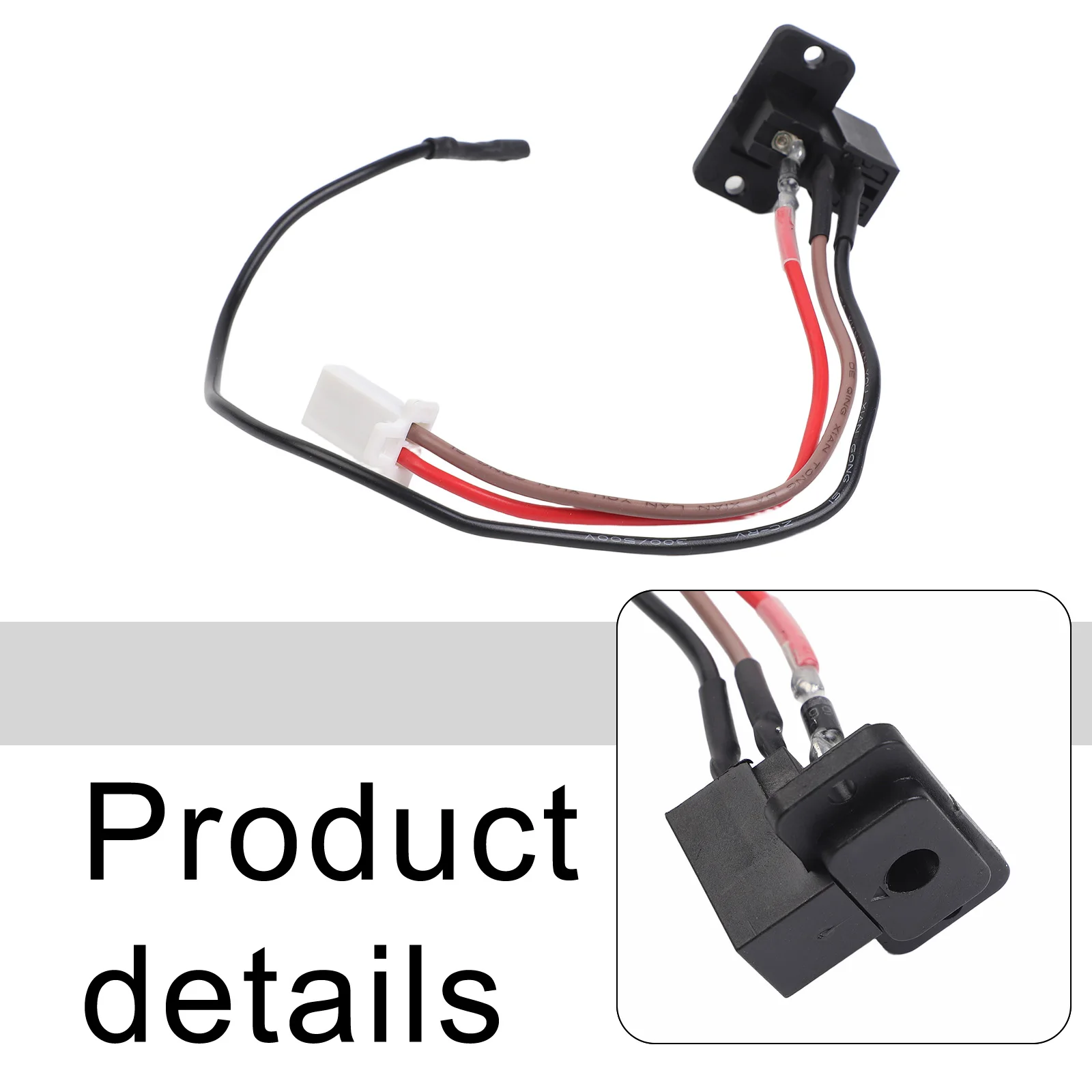 1pc 6V/12V/24V Round Children's Electric Car Charging Port Charger Socket With Wire Integrated Fuse Protection For Electric Toys
