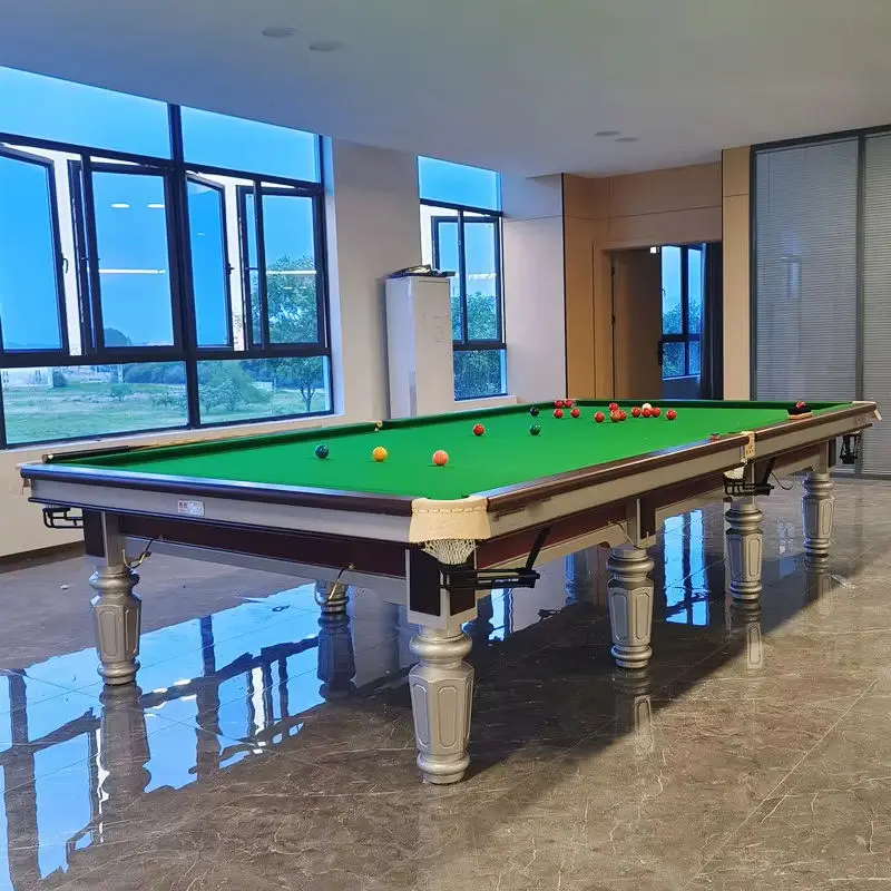 High-end Custom Pool Table Modern Luxury Design Good Quality Black Slate and Wood Leg Billiard Table 9ft for Home