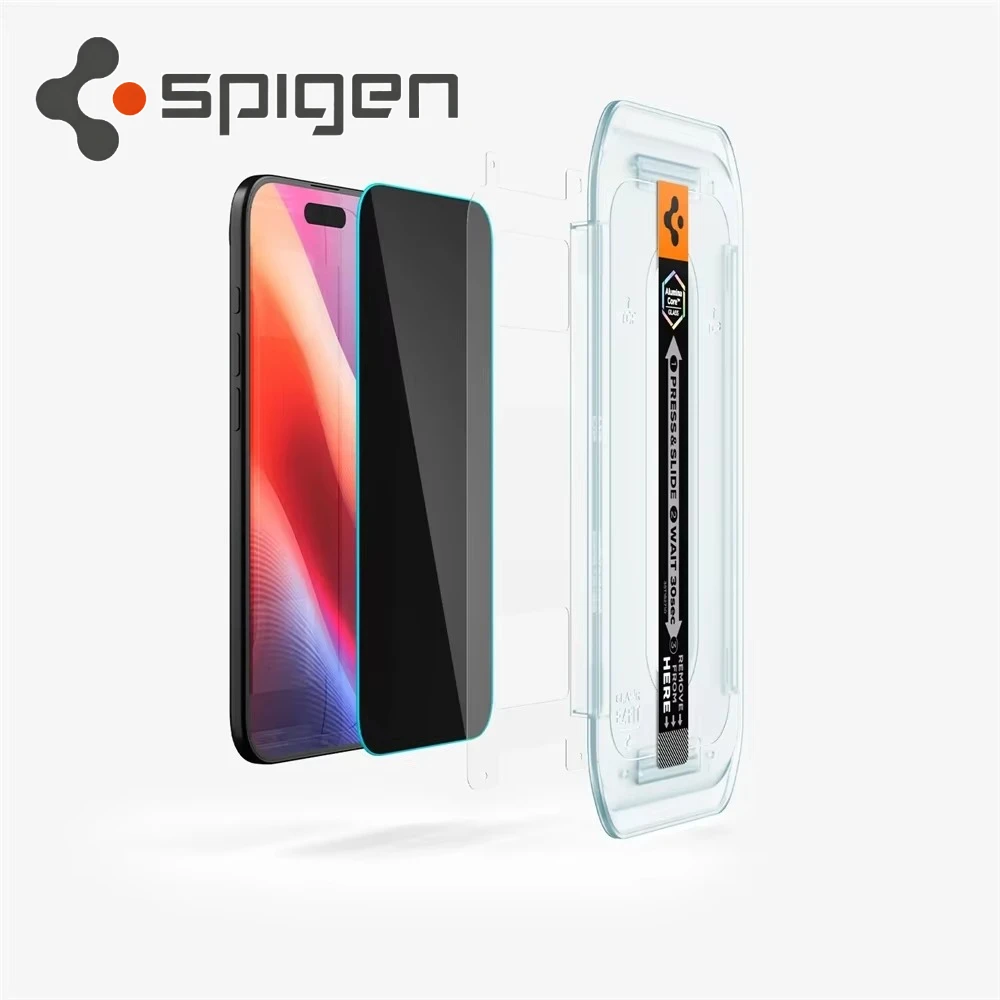2 SZT. Spigen Glas.tR EZ Fit Szkło Hartowane z Ochroną Czujnika do iPhone 17 Pro Max 16 15 14 Pro Plus Air, Szkło Prywatyzujące — zdjęcie produktu 1