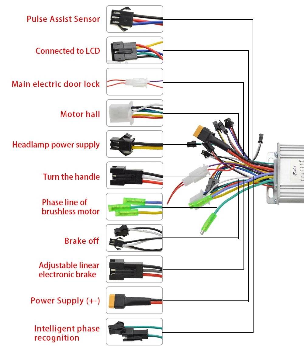 2026 - 18A Elektrofahrrad-Kit Motor Bürstenloser Controller 36V/48V/60V 350-450W Multi-Style LCD-Instrument Intelligente Steuerung – Detail 3