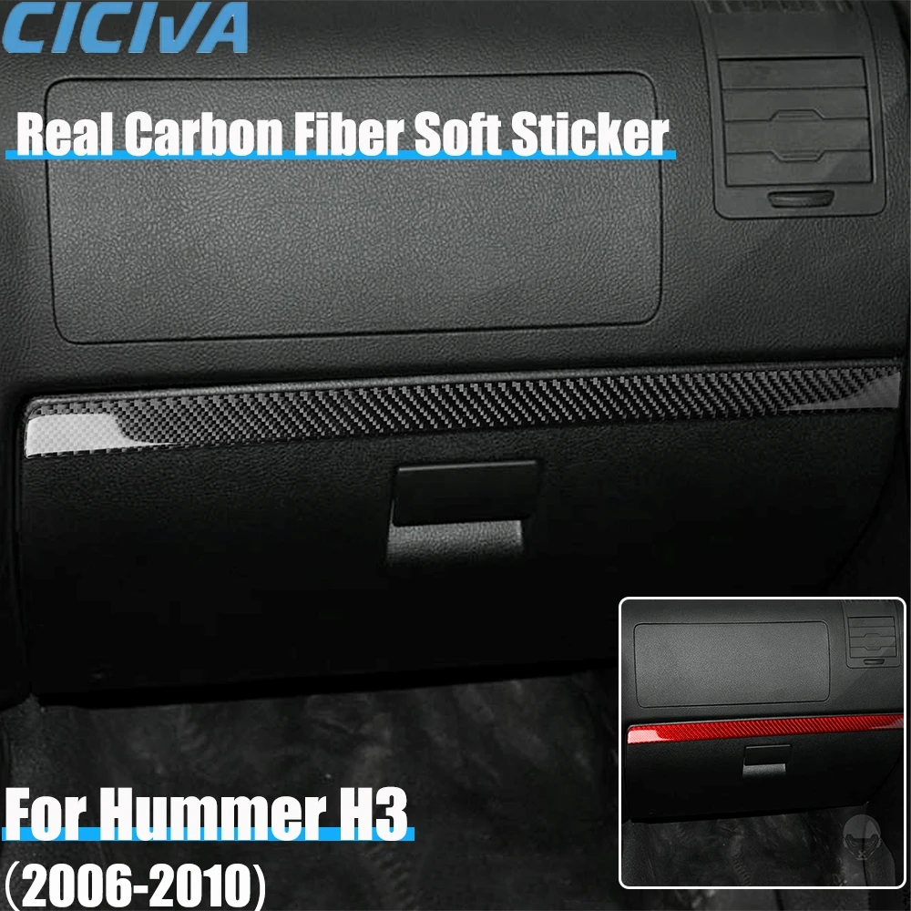 

Автомобильные аксессуары из настоящего углеродного волокна, полоса приборной панели второго пилота, декоративная крышка, мягкая наклейка для Hummer H3 2006, 2007, 2008, 2009, 2010