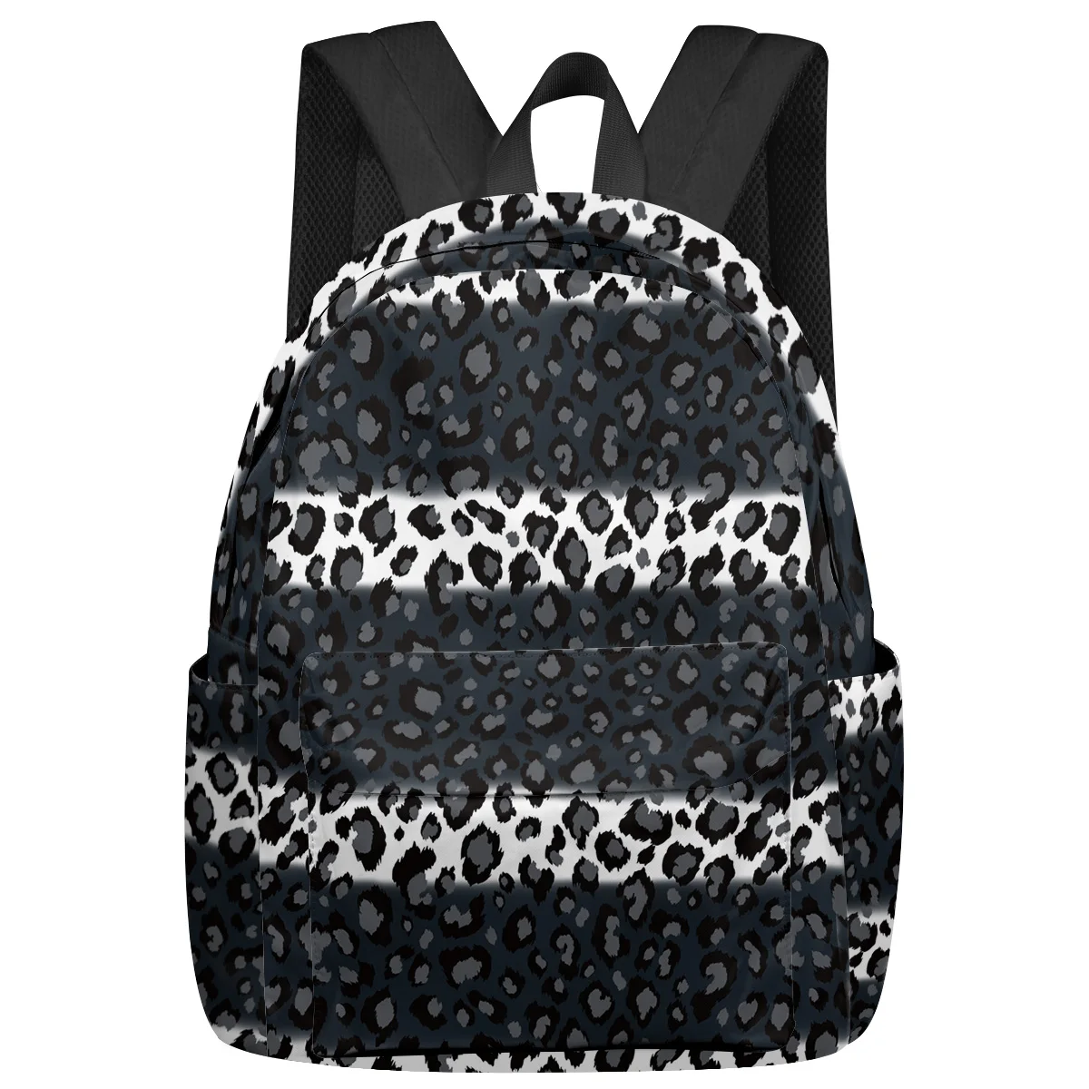 

Leopard Print Black White Striped Backpacks Teenagers Student School Bags Laptop Backpack Men Women Female Travel Mochila