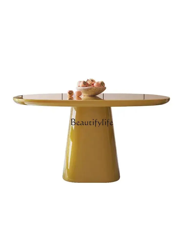 

FG52Piano paint cream wind round table simple modern light luxury square round table