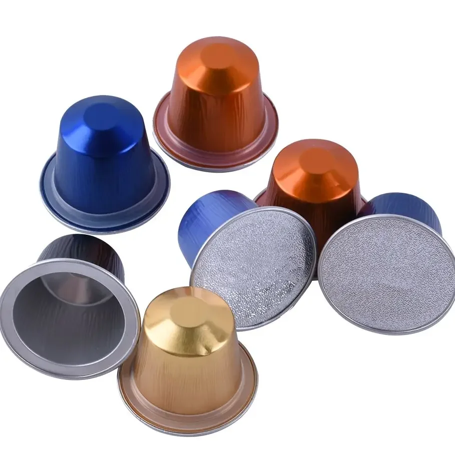 100pcs Nespresso Coffee Capsules Disposable Nespresso Compatible Pods Empty Aluminum Foil Coffee Capsule With Self Adhesive Lids