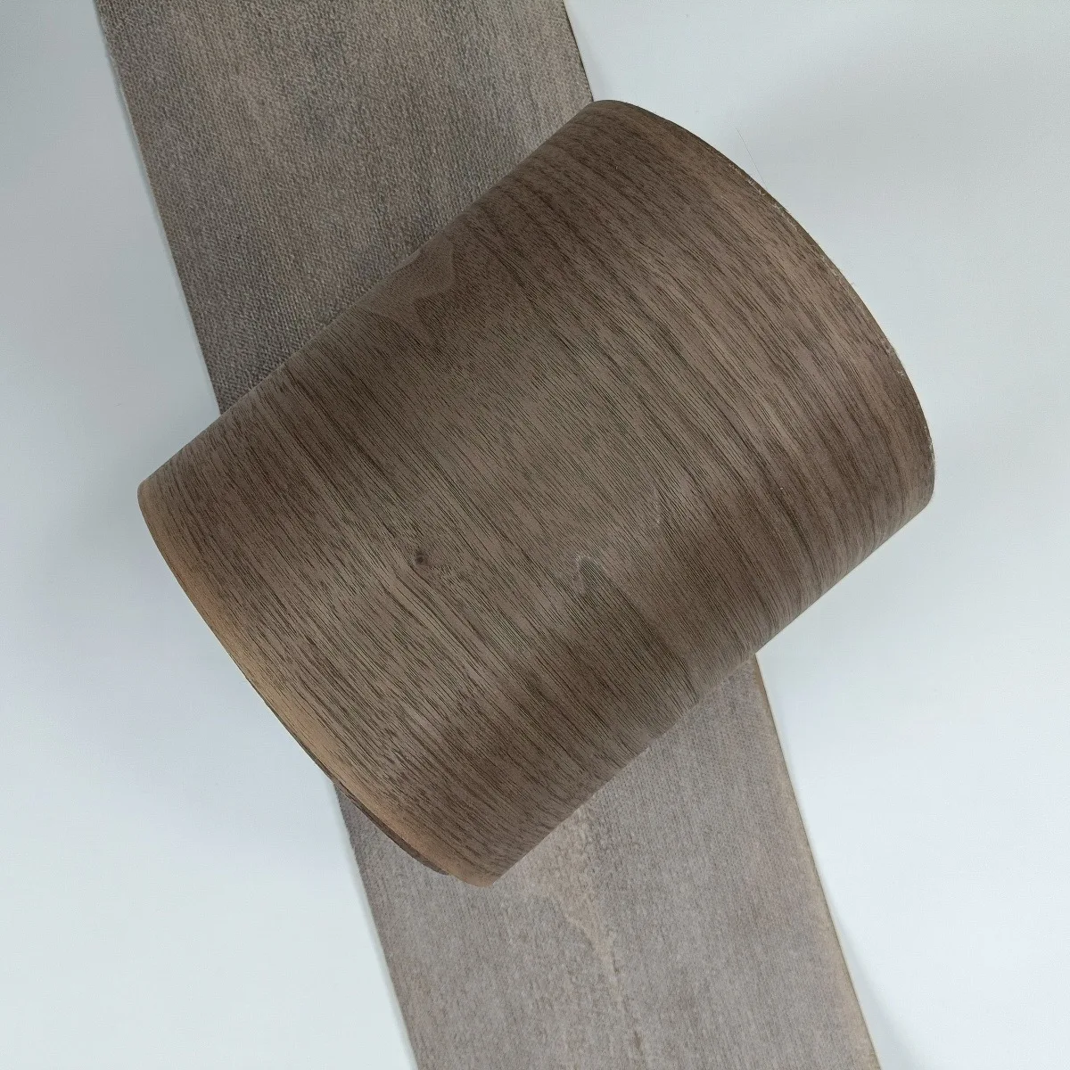 22cm×1 meter 0.8mm Pre-glued Black Walnut Wood Veneer Srip,Iron on Flexible Edge Banding for Furniture Door Speaker Audio Repair