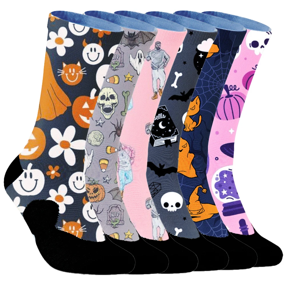 Hop Harajuku Bone Spider Hip Web Male Skateboard Couple Long Socks Halloween Casual Women Socks Creative Cosplay