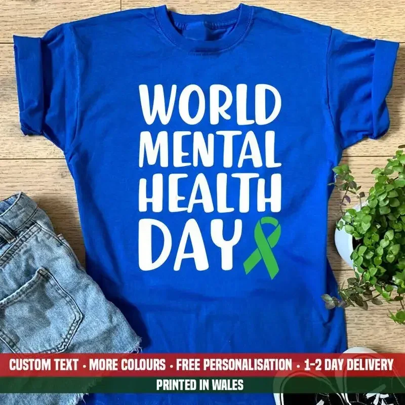 Ladies World Mental Health Day T Shirt Wmhd Mind Charity Awareness Ribbon Top