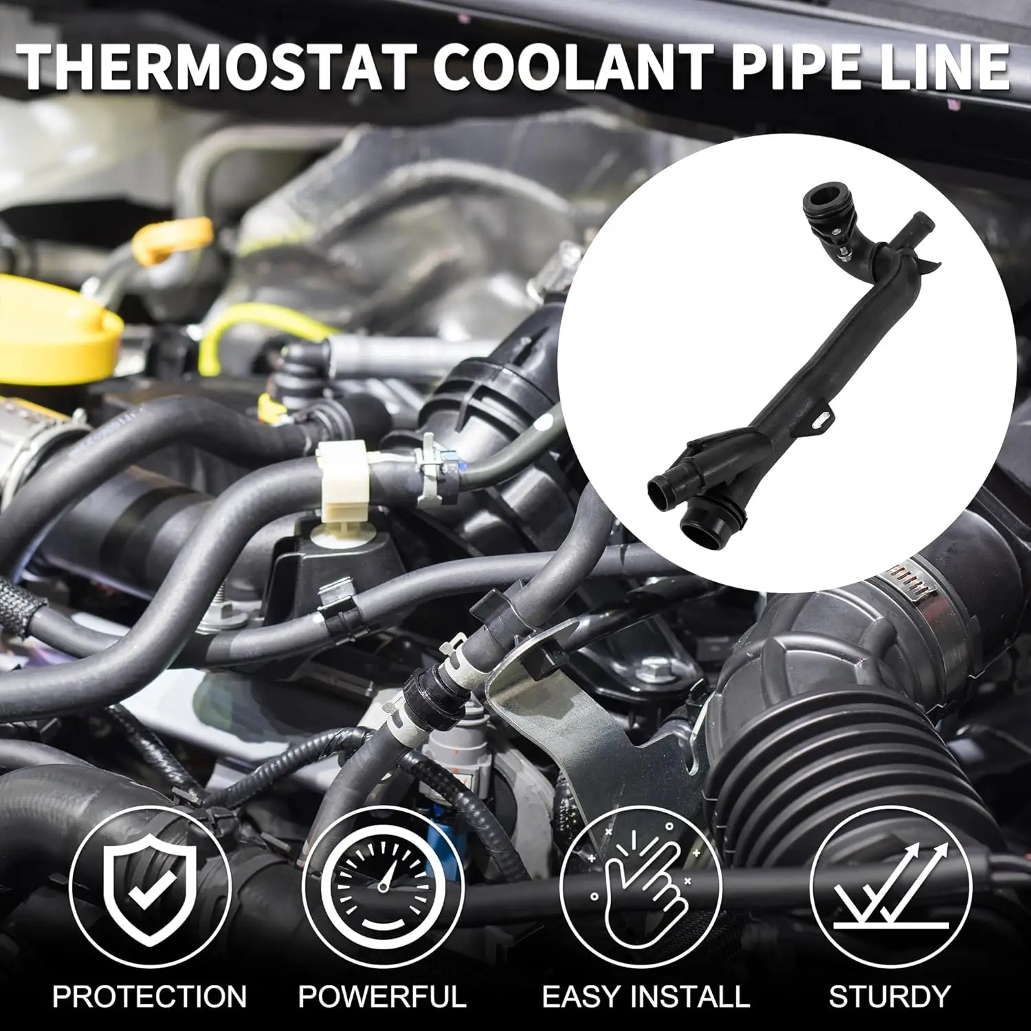A2642008600 Engine Thermostat Coolant Pipe for Mercedes Benz C 200 E 200 4MATIC E 300 2642008600