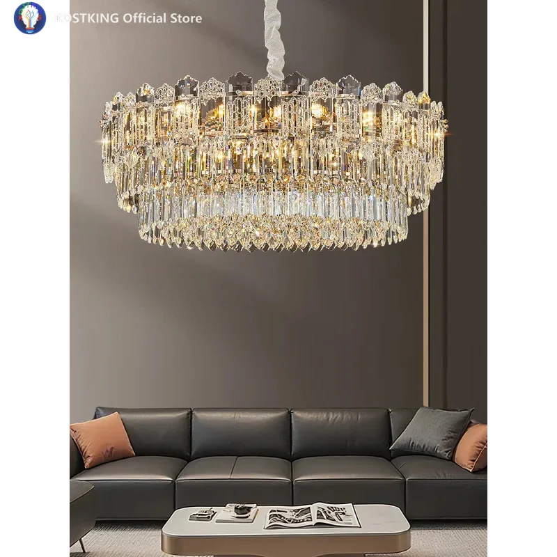 2026 New Ceiling Light High End Luxury Crystal Chandelier Bedroom Living Room Pendant Villa Hall Main Light Hotel Room Lighting