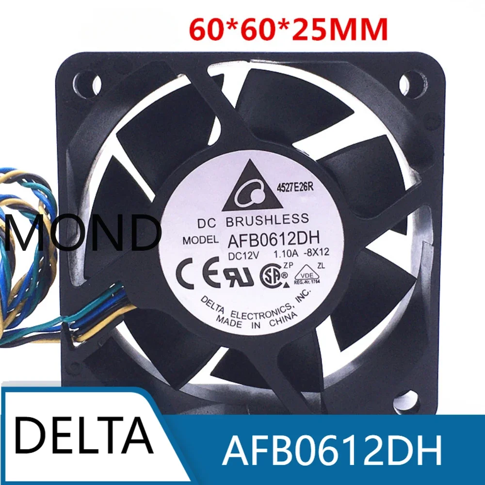 Delta AFB0612DH  6025 6CM 12V 1.1A violent chassis cooling fan 4-wire PWM