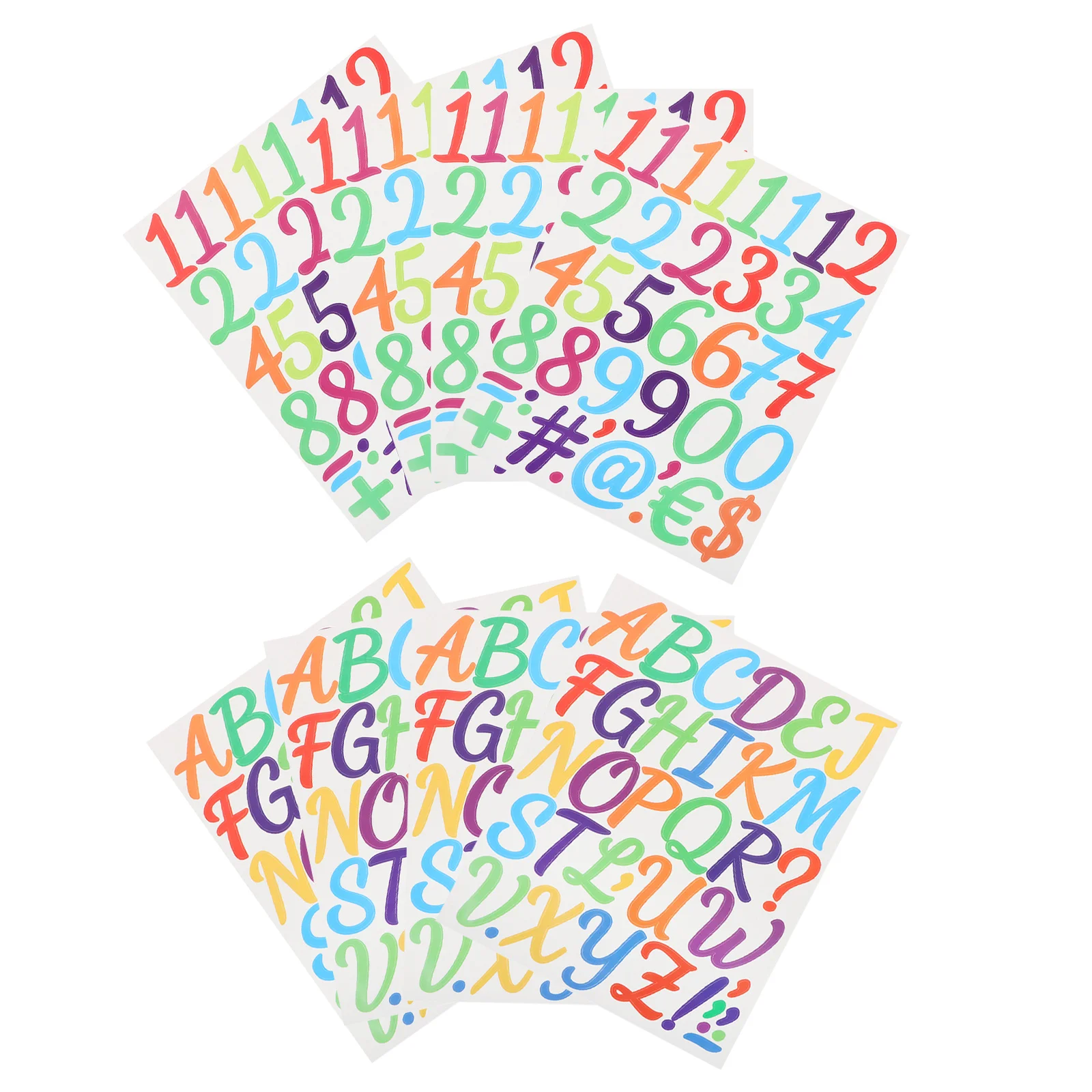 

8pcs Alphabet Number Stickers 8 Sheets Colored Letter Numerals Self Adhesive Vinyl Decals For Scrapbooking Diy Crafts Decor
