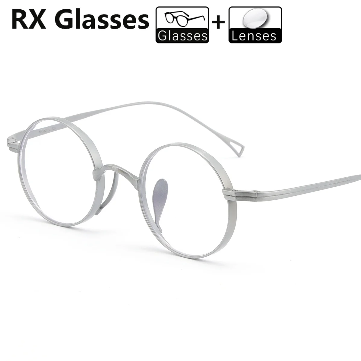 

RX Retro Round Prescription Glasses Men Titanium Optical Frame Myopia Hyperopia Lenses Progressive Reading Anti-Reflection