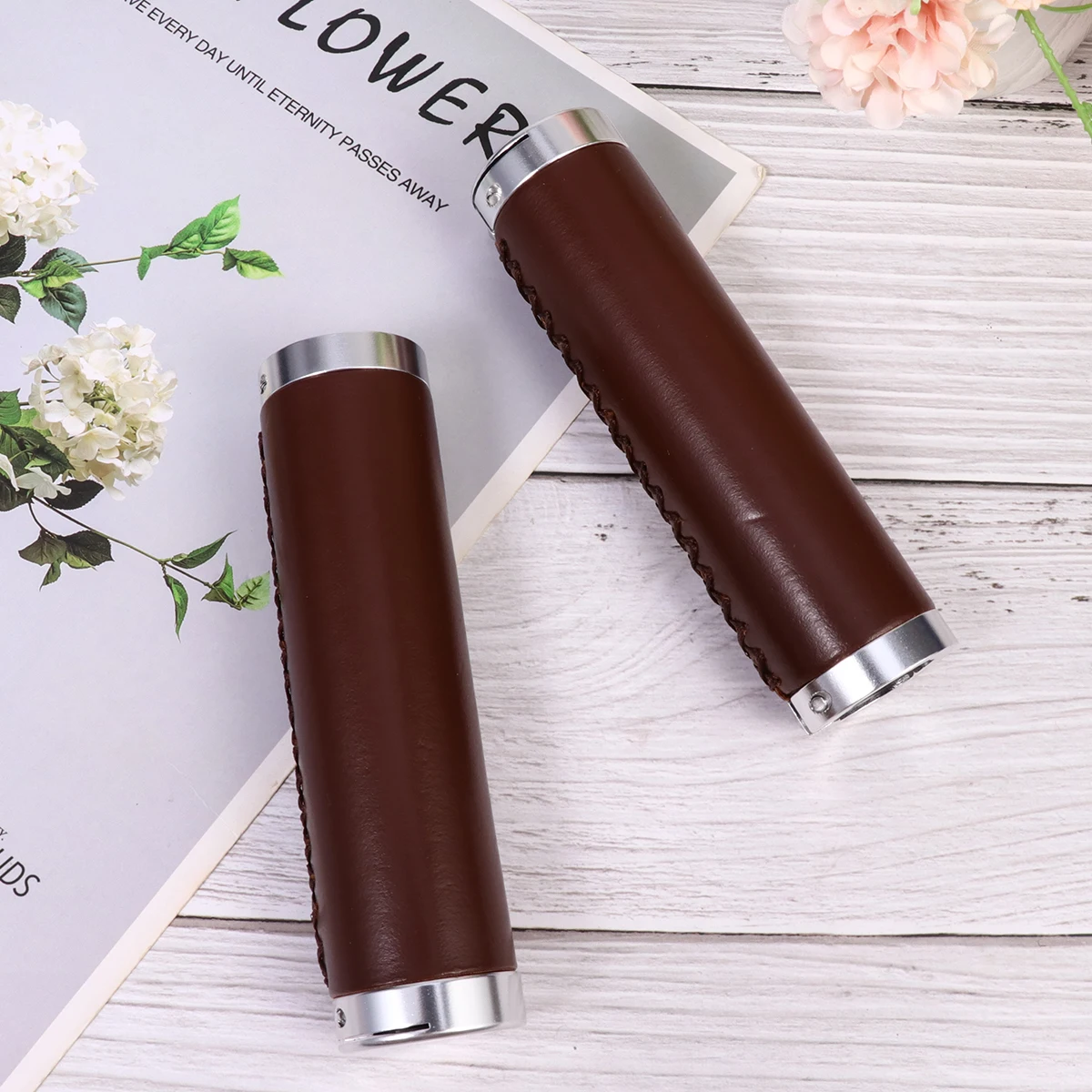 

1 Pair Pu Handle Cover Ergonomic Anti-Slip Bike Handlebar Grips Durable Comfort Palm Pain Relief Grip For Cycling (Style