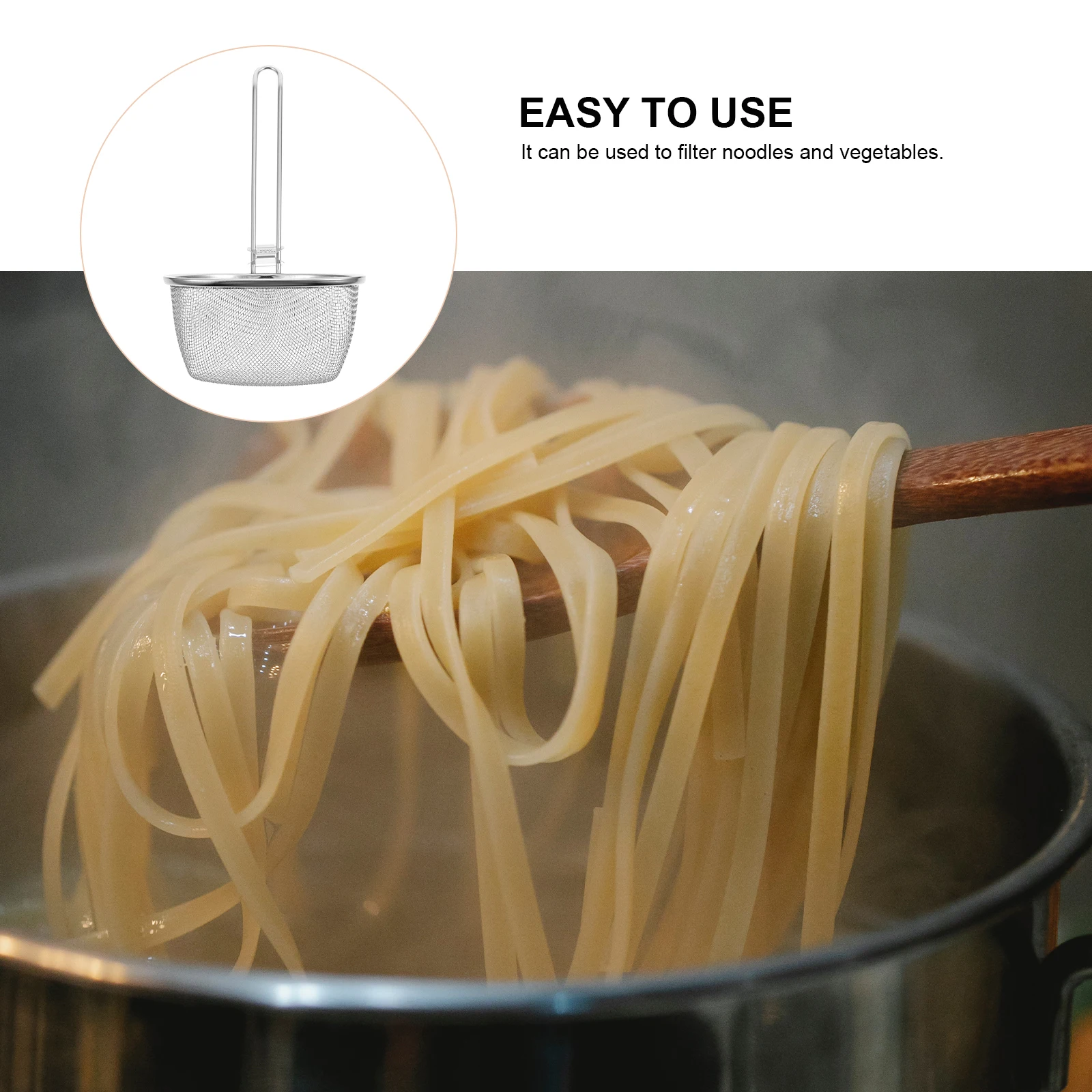 

Hot Pot Stainless Steel Strainer Kitchen Premium H Straining Tool Sieve Spoon Vegetable Basket Premium Material Long