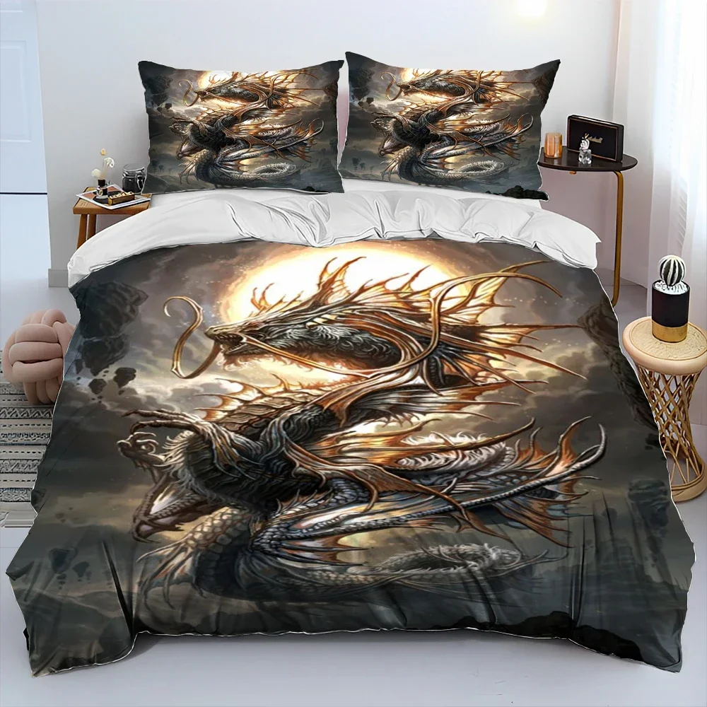 

3D Print Dragon Bedding Set Soft Duvet Cover Set Single/TwinQueen/King Size Bedroom Decor for Adult Child Wonderful Gift