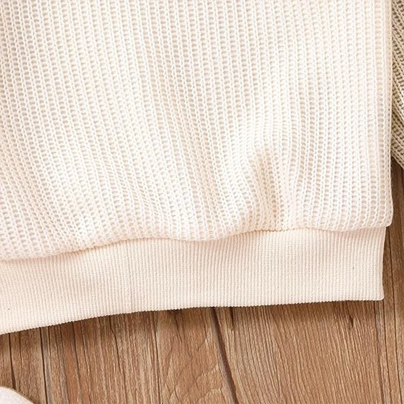 0-5Y Toddler Infant Kid Baby Boy Girl Sweaters Knit Long Sleeve Patchwork Clothing Tops Fall Spring Patchwork Style Clothes
