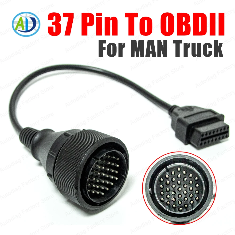 

37 Pin To OBD2 For MAN Truck Diagnostic Cable For Delphi, AUTOCOM, CDP Tool Truck OBDII Diagnostic Adapter OBD Connector For MAN