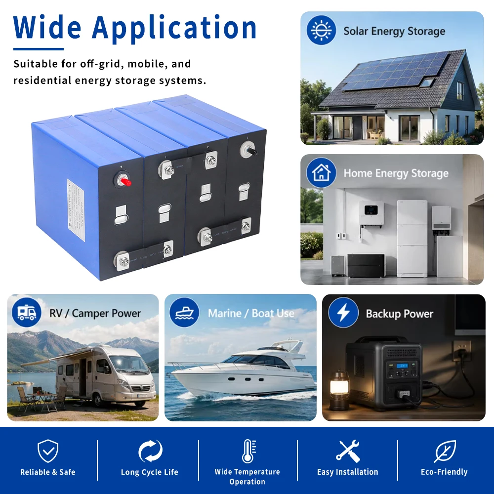 Lifepo4 3,2V 360AH Batterie Klasse A 9000+ Zyklen Neue Wiederaufladbare Lithium-Ionen-Batteriezelle DIY 12V 24V Für Golfcart Yacht