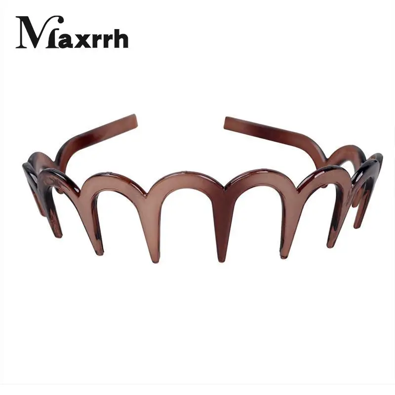 1X Women Girls Zig-Zag Shark Tooth Headband Plastic Wave Comb Hair Hoop Headwear Anti-slip Wave Comb Headband Headgear