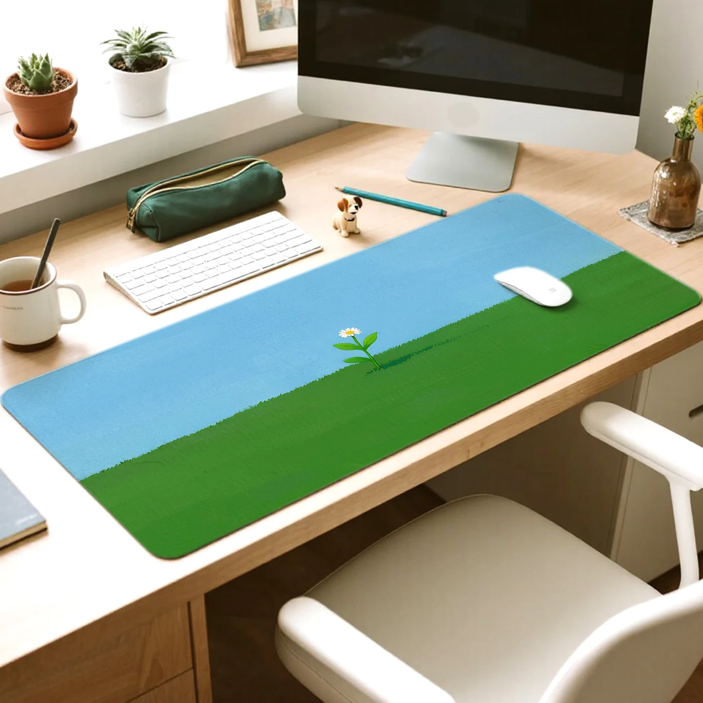 

Cartoon Green Simple Mouse Pad Large Rubber Anti-slip PC Desk Accessories Mousepad for Offices and Gamer Keyboard Mats Decor Mat