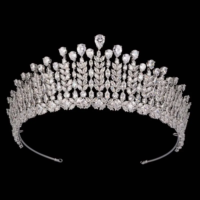 

HADIYANA Women Wedding Bridal Tiara Hair Accessory Cubic Zircon Hairwear BC6065 Fashion Party Crown Head Jewelry