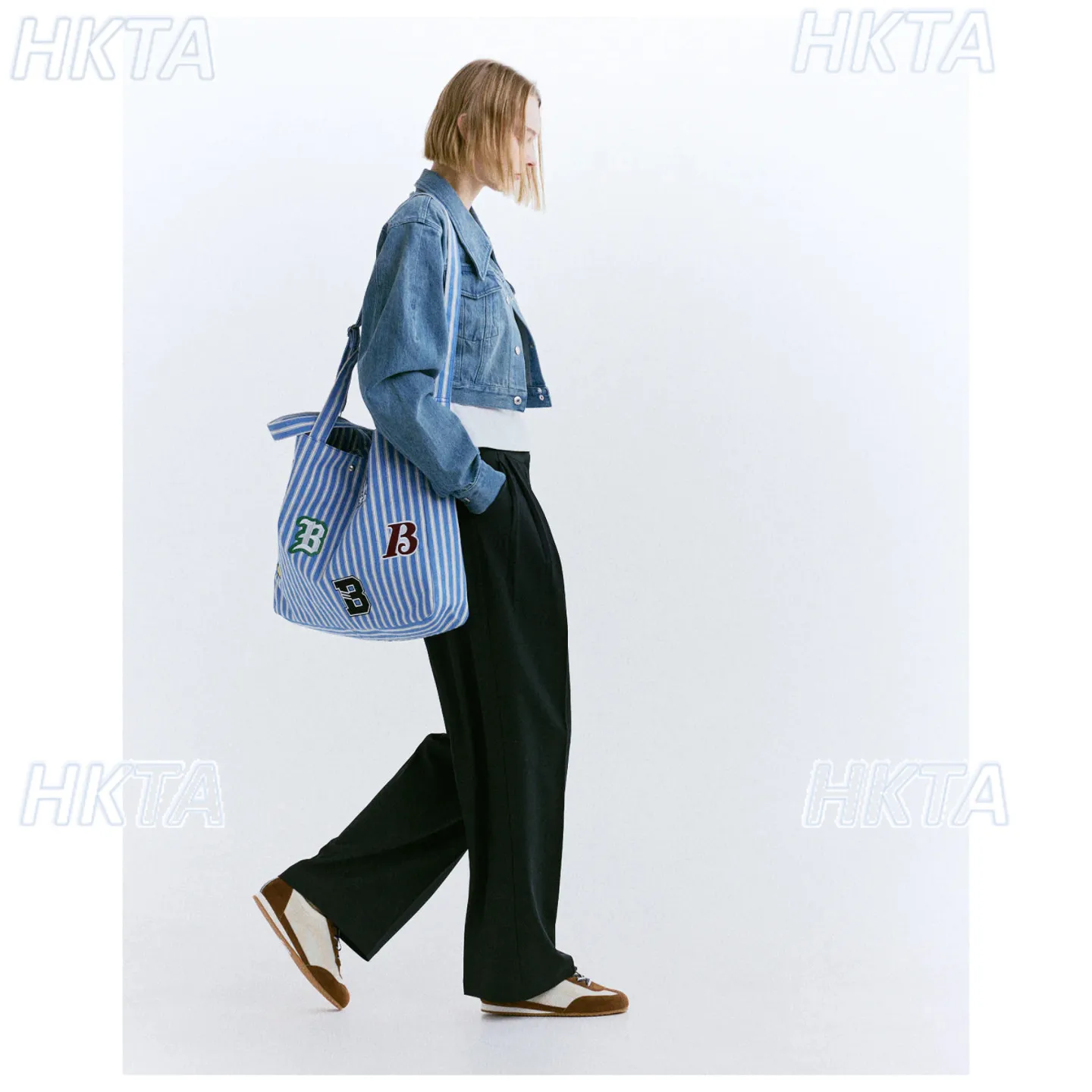 Original Japanese Bags Heavy-duty Embroidered Letter Canvas Bag Large Capacity Lightweight Fashion Tote Bag Student Backpack