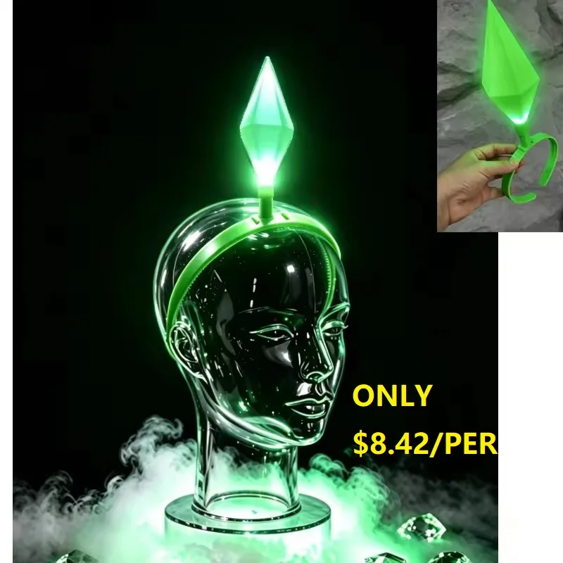 Bulk price 10Pcs LED Light Up Bulb Headband, Glowing Christmas Hair Accessory, colorful Neon Headpiece for Holiday Party Night