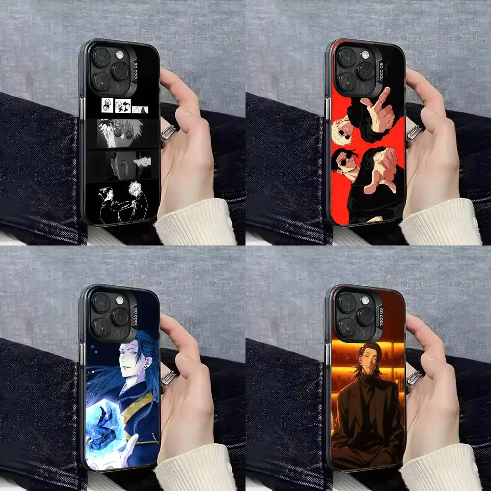 

J-Jujutsu Gojo Geto Kaisen Phone Case For iPhone 17,16,15,14,13,12,11,Pro,Max,Plus,E,SE4,Air,Mini Black IMD Cover