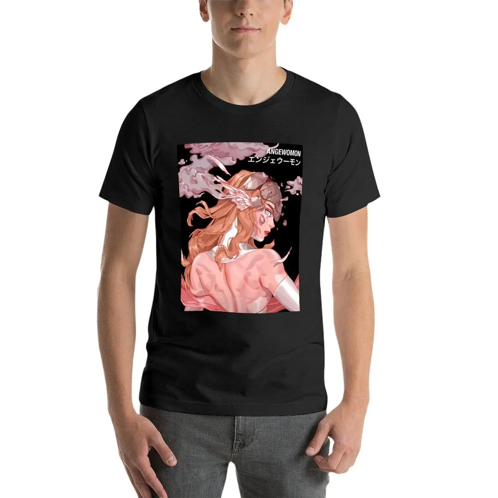 Angewomon قناع مكسور تي شيرت قمصان جرافيك تي شيرت لطيف بلايز التجفيف السريع مصمم قمصان الرجال تي شيرت #3