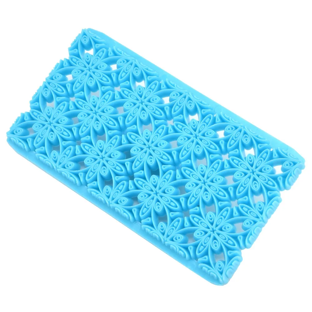 Multifunctional PP Embossing Mold Hollowed-out Flower Cake Cutter Mold Blue Gum Paste Mold Bakery