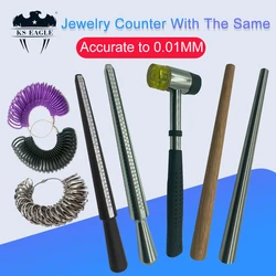 Ring Sizer Jewelry Tools Iron Ring Enlarger Stick Mandrel Sizer Tools Equipment Installable Two Way Rubber Steel Handle Hammers