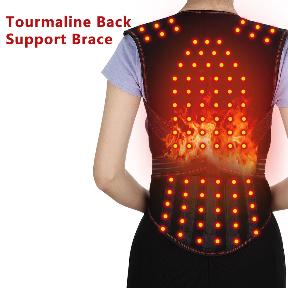 89 Magnets Belt Self-heating Therapy Belt Protector Relieve Shoulder Soreness Warm Back Shoulder Vest Back Braces