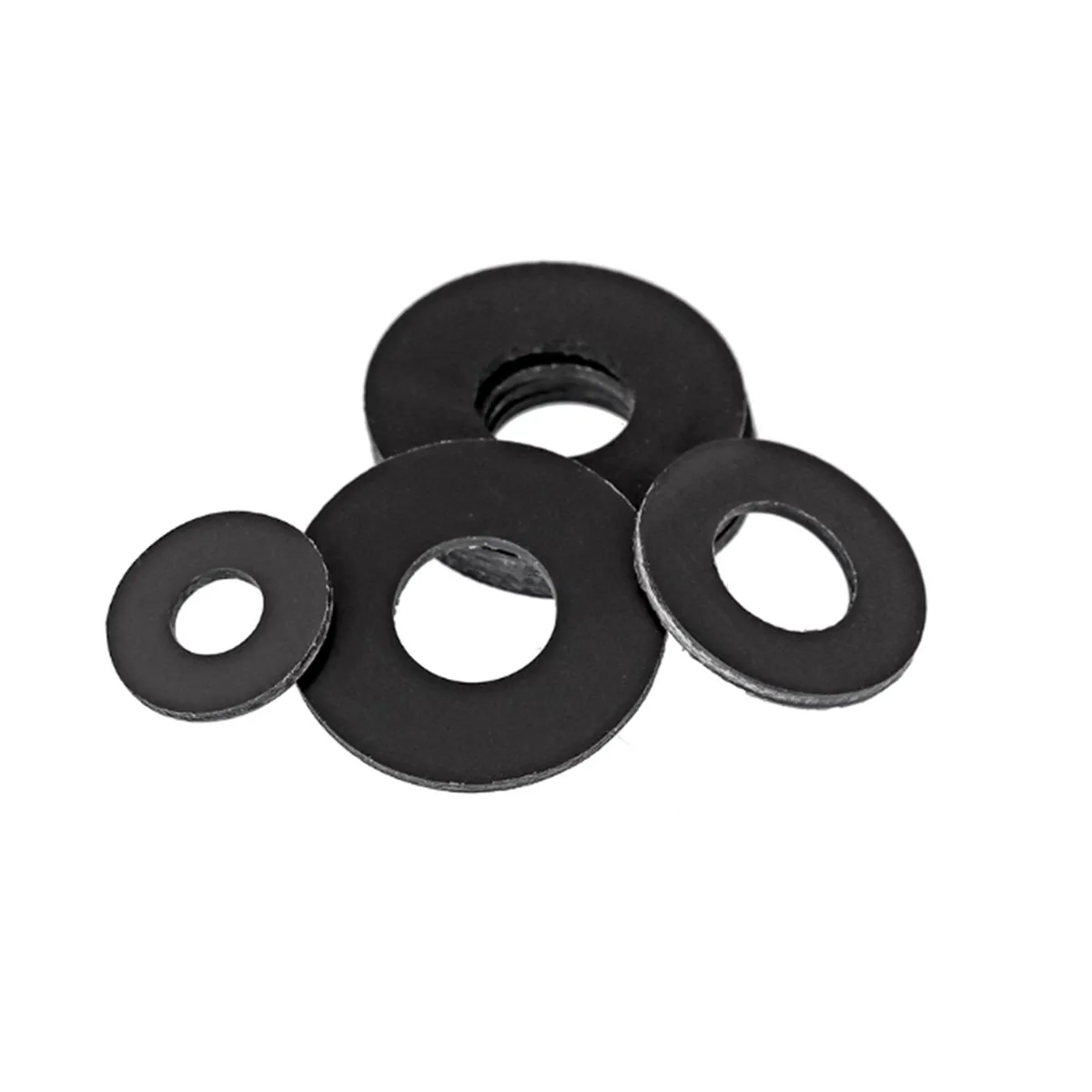 Black POM Steel Flat Washer High-Strength Hard Plastics Insulation Gasket M2M3M4M5M6M8M10