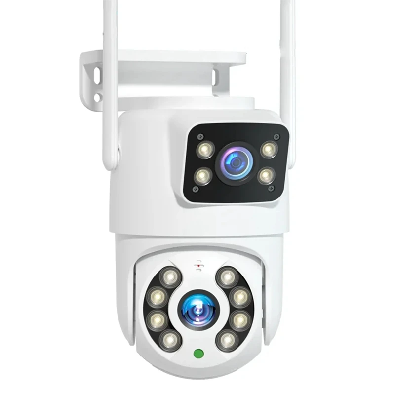 Camera Dual Lens Outdoor Night Vision Human Detection Auto Track CCTV Surveillance IP Camera Security Protection EU Plug