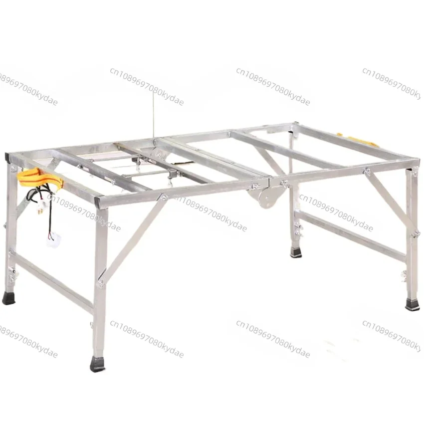 Stainless Steel Small Saw Table Frame Multifunctional Woodworking Worktable Folding Lifting Woodworking Workbench Shelf 80x120cm