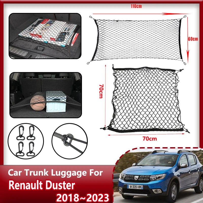 

Car Trunk Net For Renault Duster 2023 Accessories 2018~2023 HM Car Storage Cargo Organiser Elastic Mesh Net Nylon Accessories