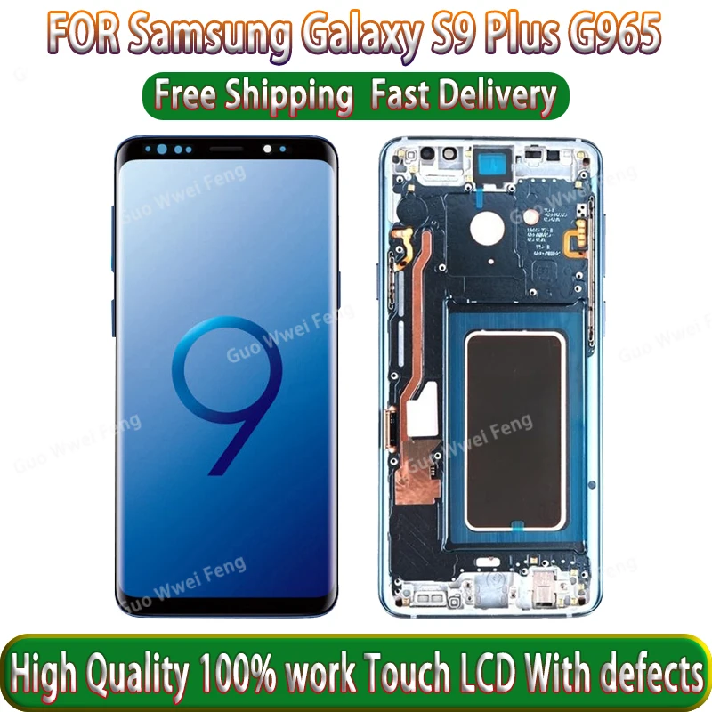 100% Test AMOLED Display for SAMSUNG Galaxy S9 Plus G965 G965F SM-G965F/DS S9+ LCD Display Touch Screen Digitizer Repair Part