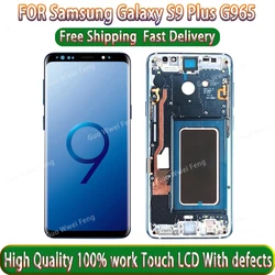 Pantalla AMOLED 100% de prueba para SAMSUNG Galaxy S9 Plus, G965, G965F, SM-G965F/DS, S9 +, pantalla LCD táctil, pieza de reparación de digitalizador