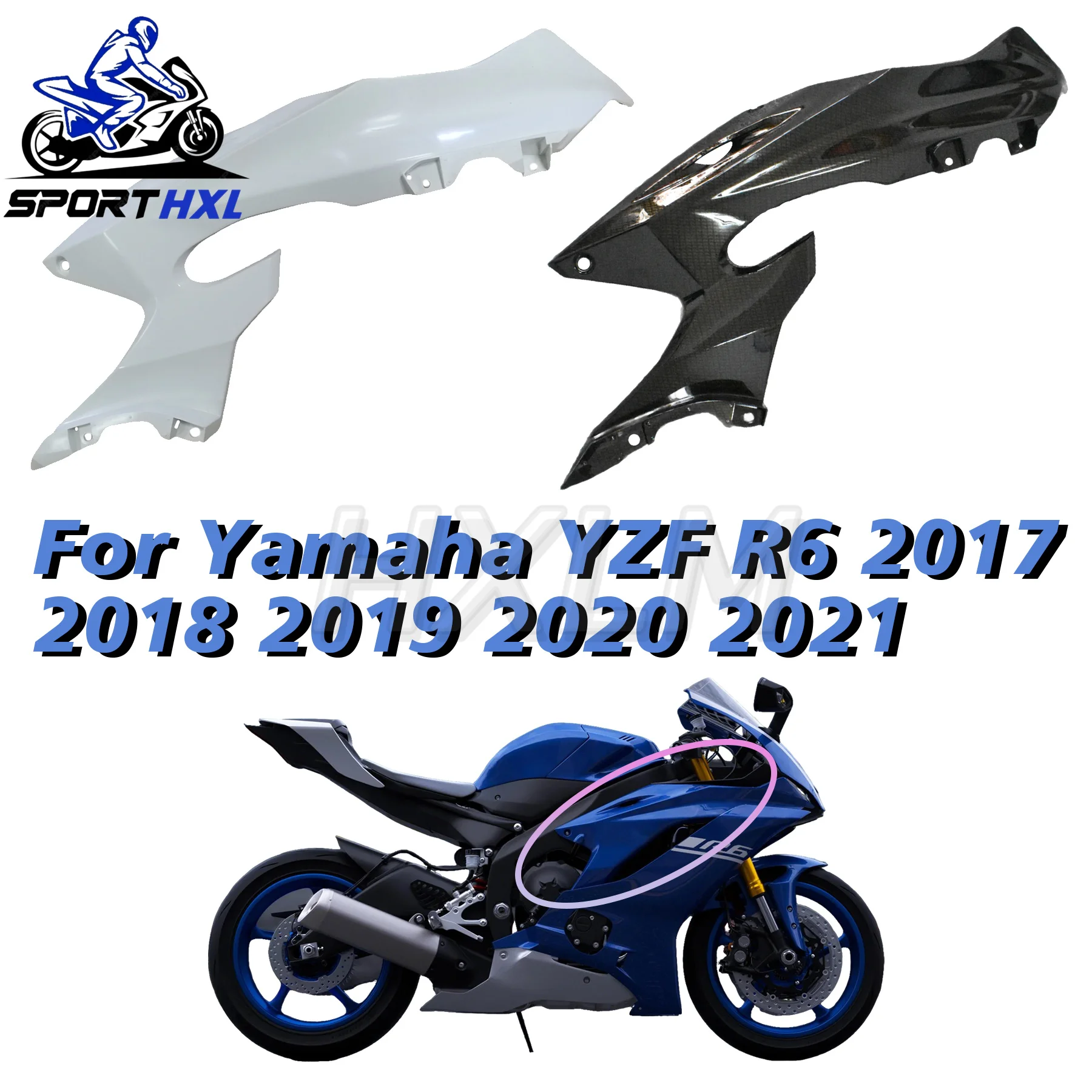 

Motorcycle ABS Plastic Carbon Fiber Pattern Fairing Frame Side Cover Pane For YAMAHA YZFR6 2017-2018-2019-2020-2021