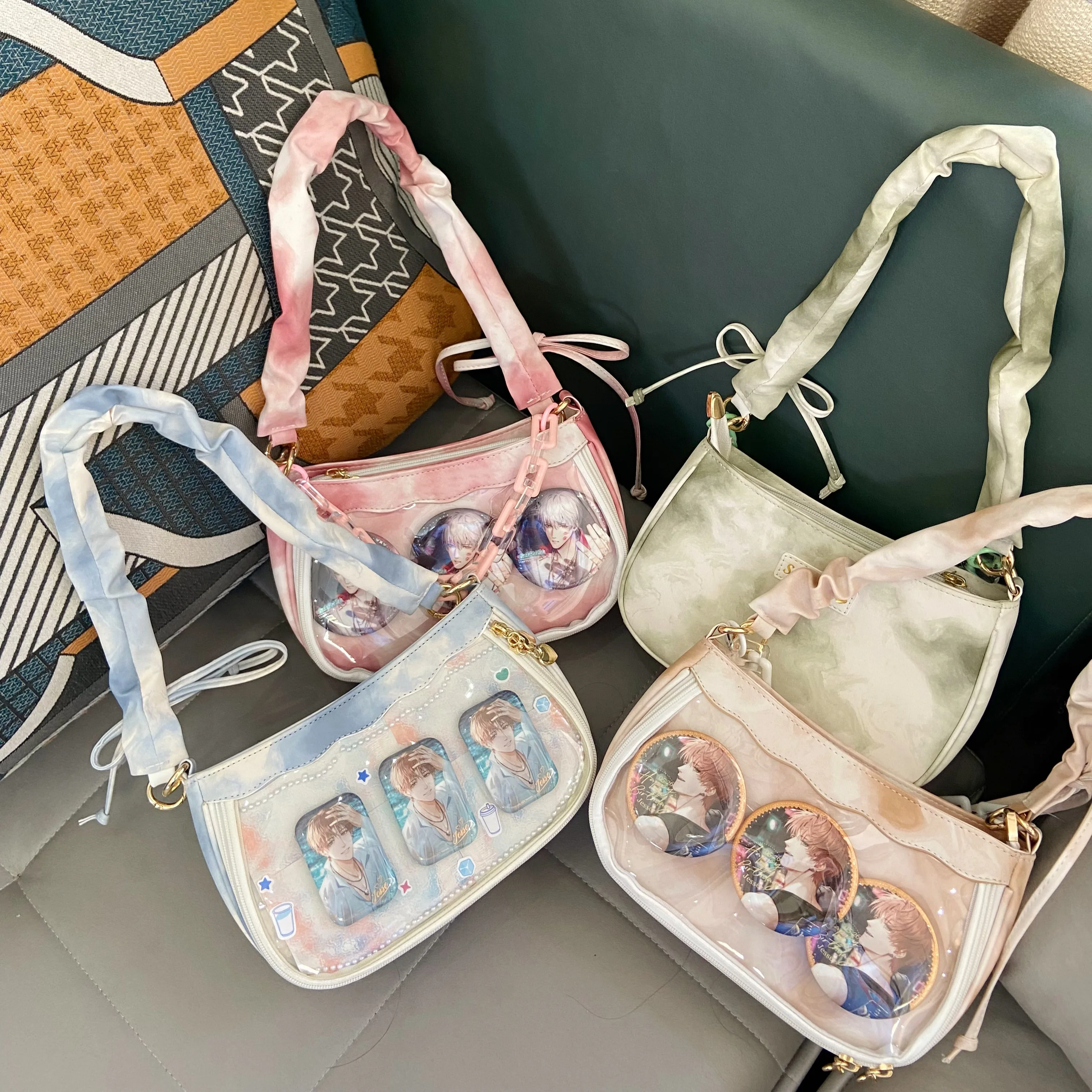 Sacos Crossbody De Couro PU Para Meninas Adolescentes, Bolsas JK, Bolsas axilas para mulheres, Bolsa De Ombro De Couro