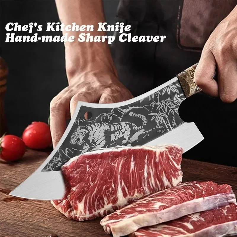 Butcher Boning Knife Wood Handle Hand Forged Blade Kitchen Knives Stainless Steel Chef Knives Meat Cleaver Chopping Vegetables